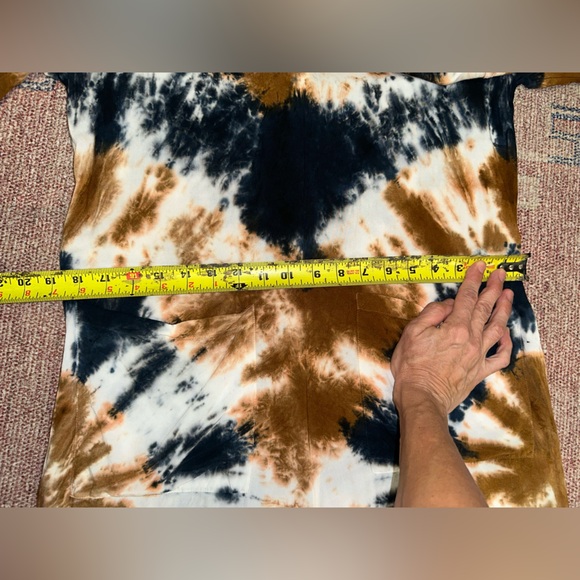 Earthbound lg tie dye rayon cropped wide leg v neck jumpsuit zip up back - Picture 7 of 9